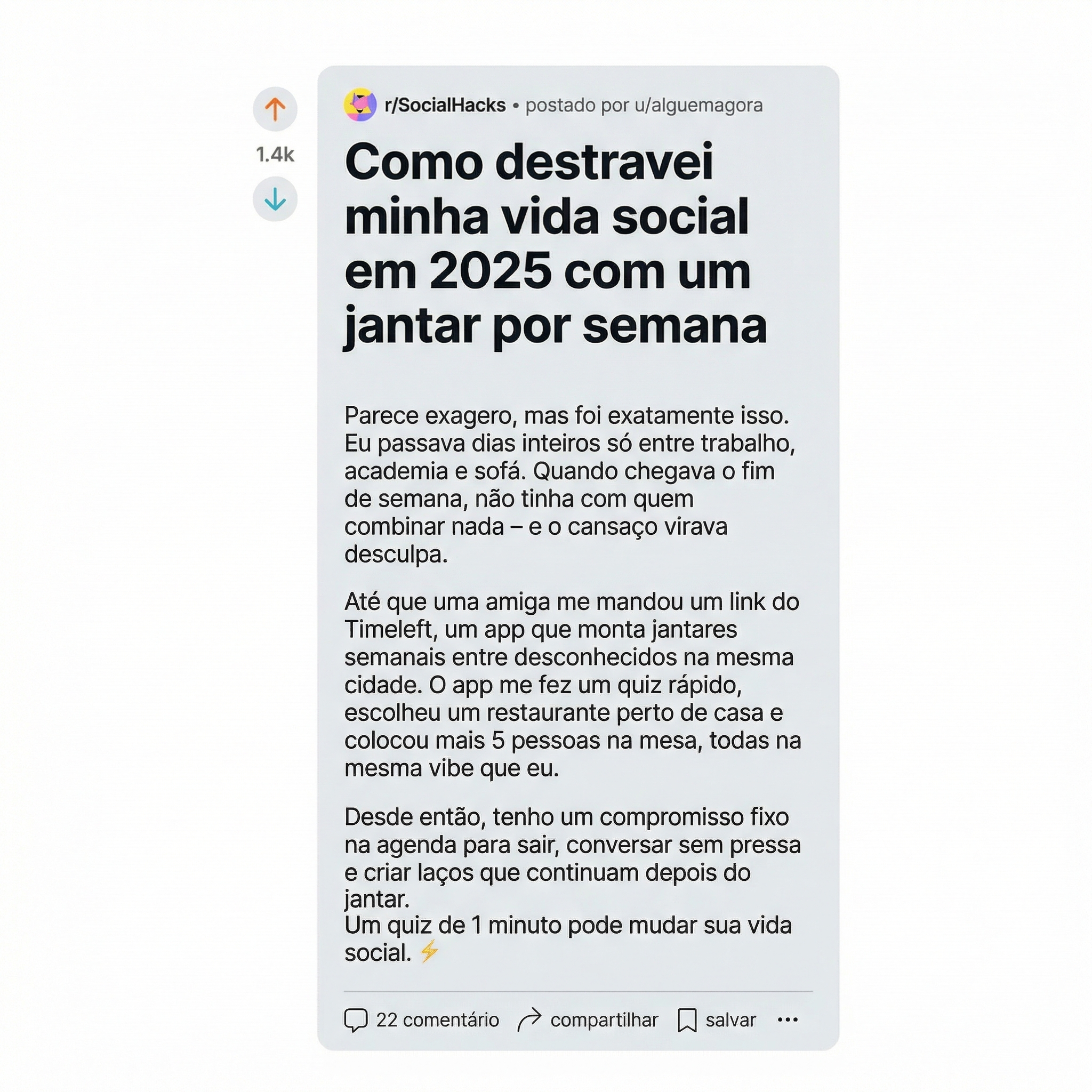 Timeleft Facebook ad