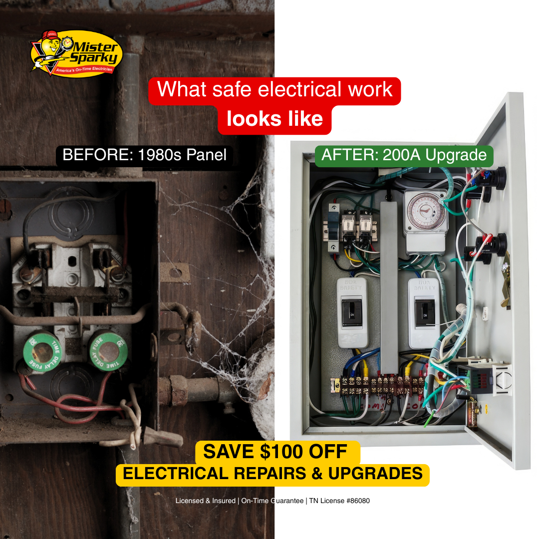 Mister Sparky of Memphis Facebook ad: Save $100 Off Electrical Work | Mister Sparky Memphis