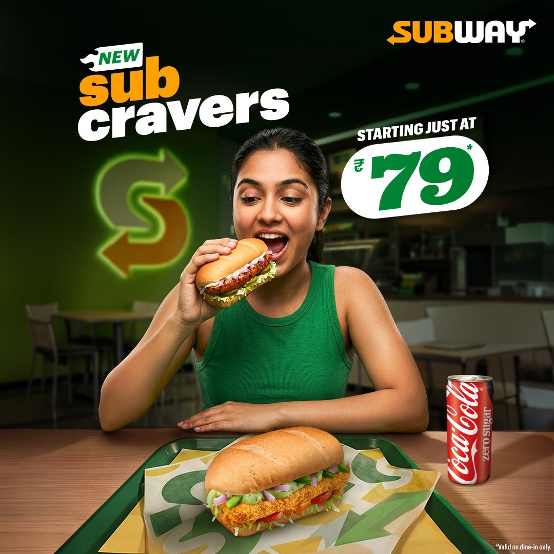 SUBWAY India Facebook ad: All-New Sub Cravers Starting at just ₹79, cravings…
