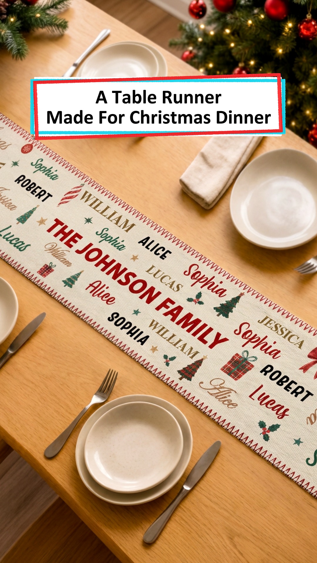 Wander Prints Unique Gift Facebook ad: Make your family Christmas dinners special with a custom…