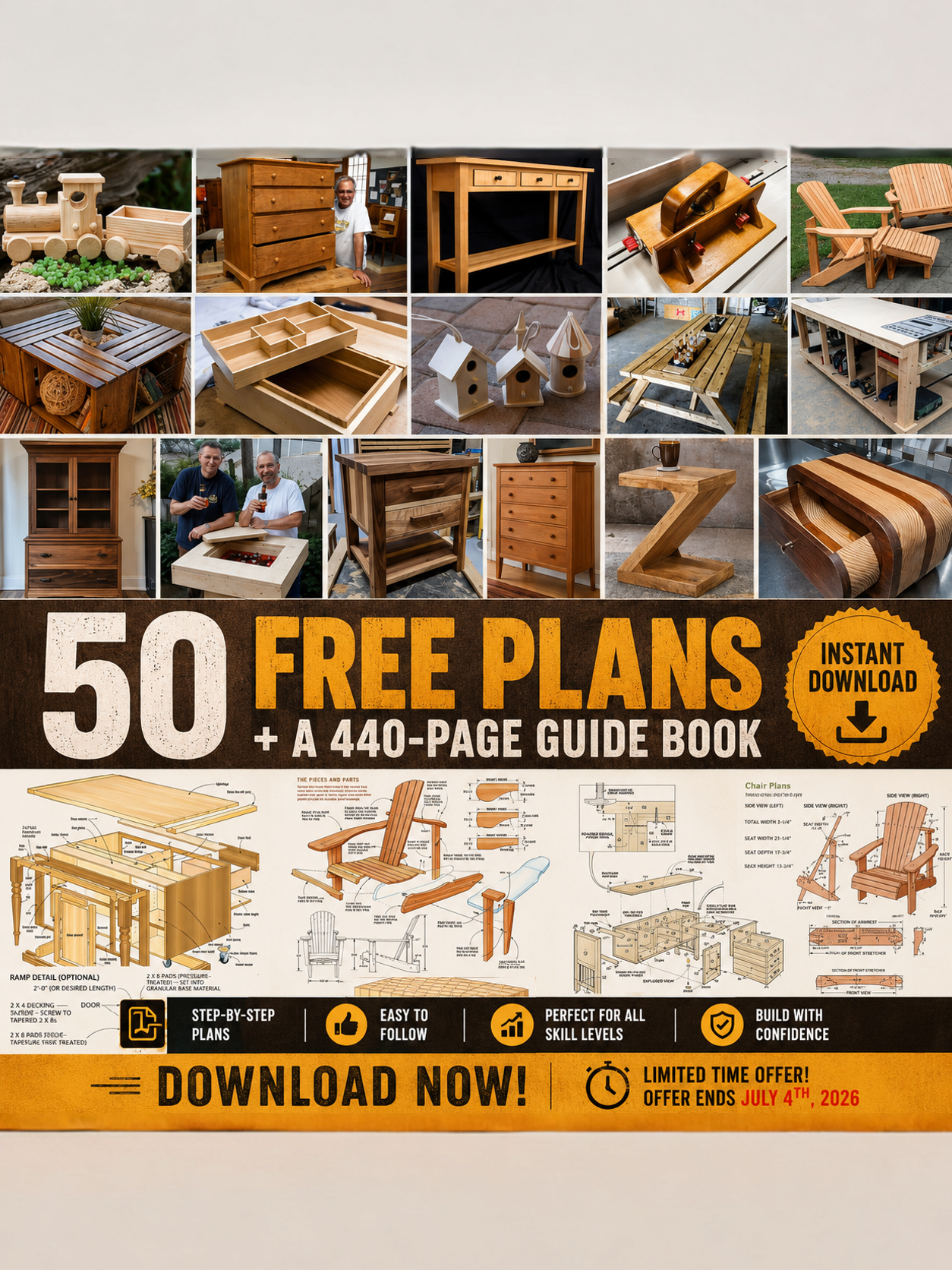 Woodworking Mastery Facebook ad: Free Woodworking Plans!