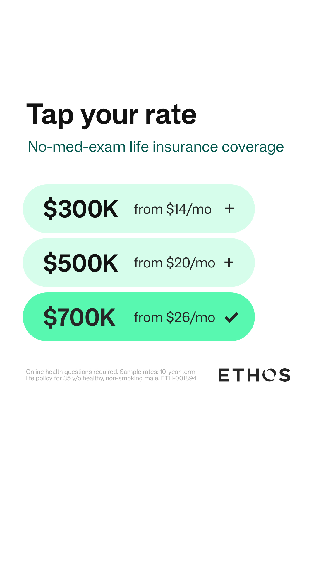 Ethos Facebook ad