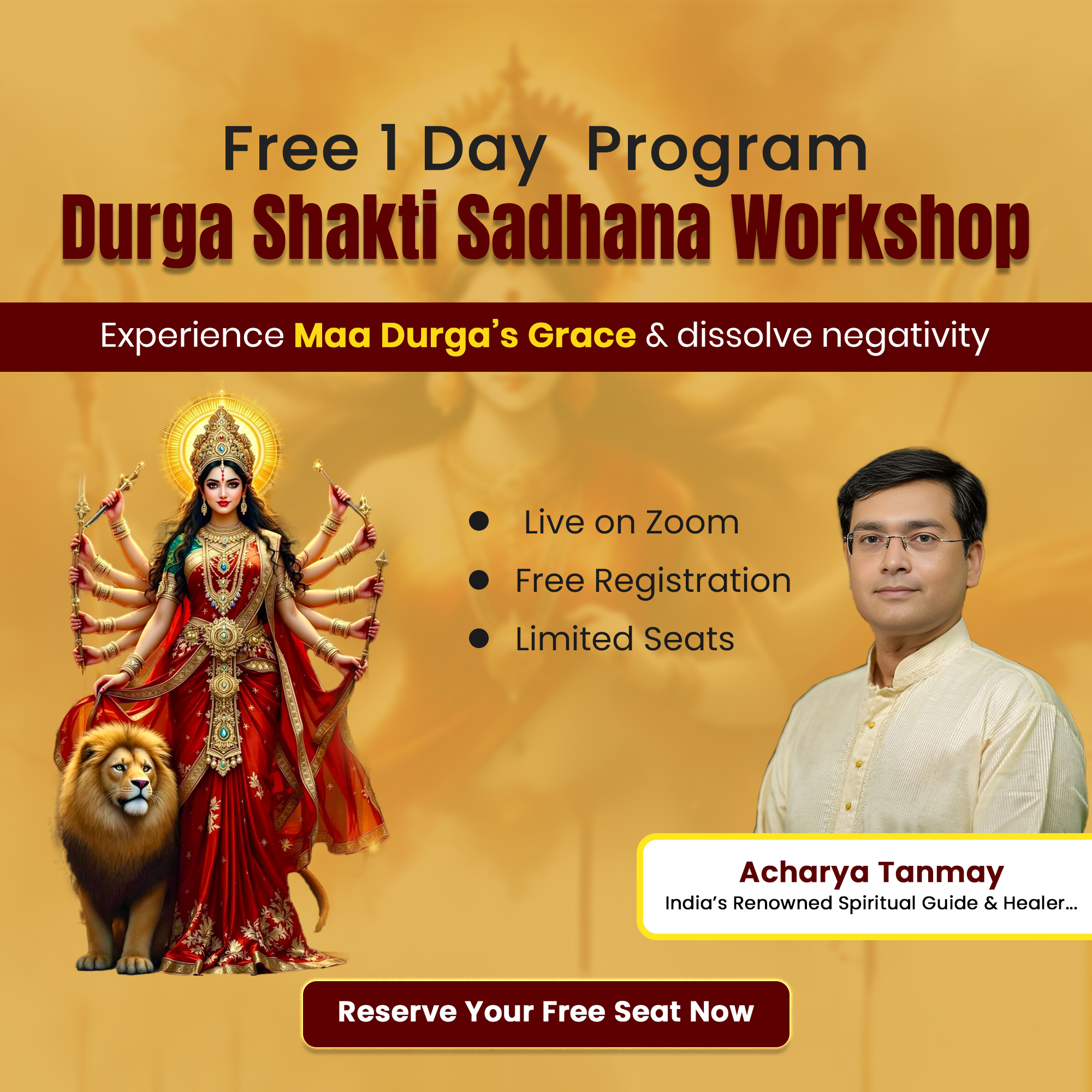 Durga Shakti Sadhana Facebook ad: Awaken Strength & Dissolve Negativity, Free Durga Sadhana