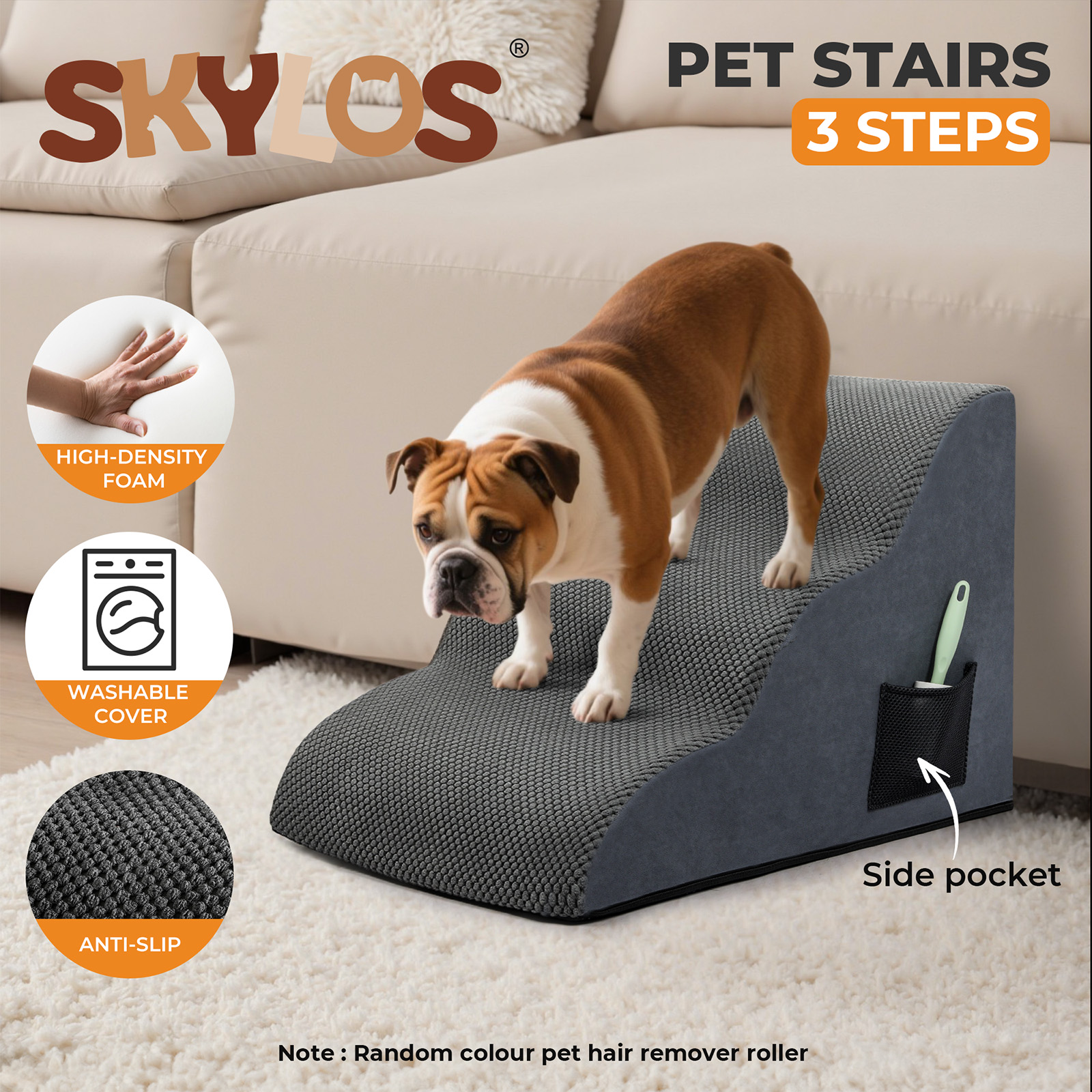 Skylos UK Facebook ad: 3‑Step Stairs for Small & Senior Pets