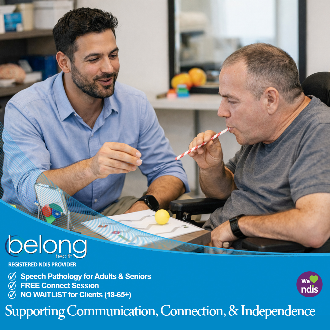 Belong Health Facebook ad: Adult & Seniors Speech Pathology Mandurah | NDIS & Private…