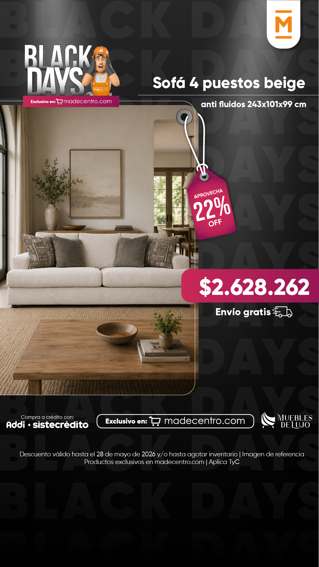 Madecentro Colombia SAS Facebook ad from May 20, 2026
