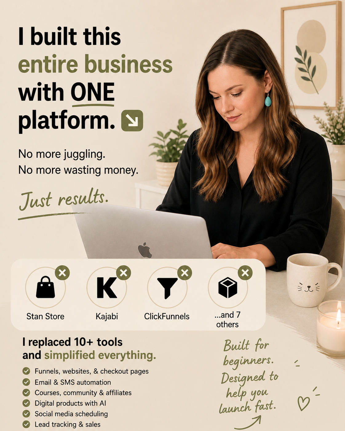 Tanya, Digital Product Strategist Facebook ad: Launch in a Weekend