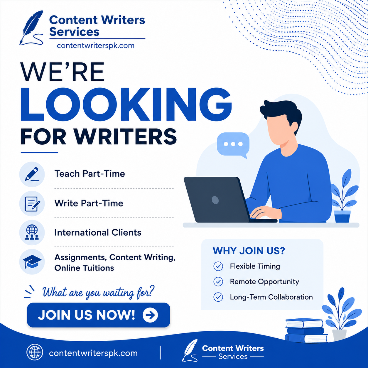 Content Writers Services Facebook ad: Join Our Team