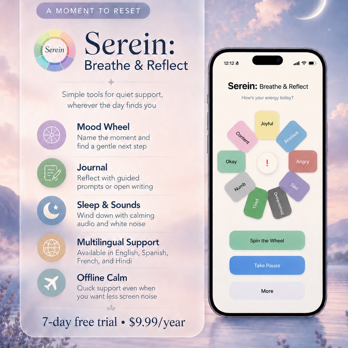 serein.breathe.reflect Facebook ad: Home | Serein