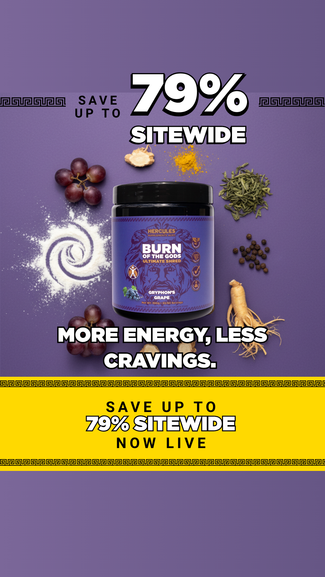 Hercules Supplements Aust Facebook ad