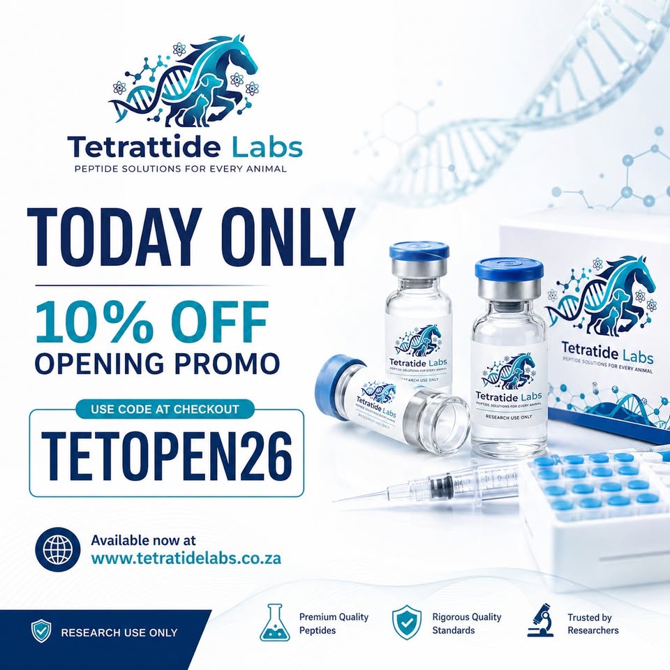 Tetratide Labs Facebook ad: Research Animal Peptide Supplier | Equine Peptide Solutions