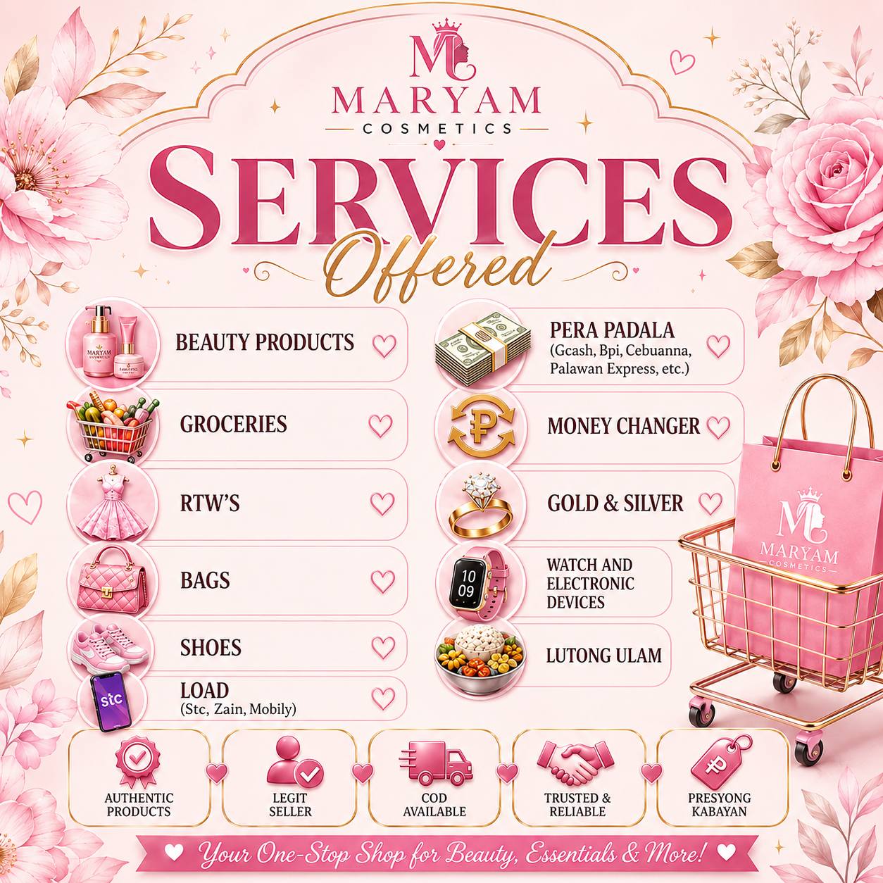 Maryam cosmetics and others Facebook ad
