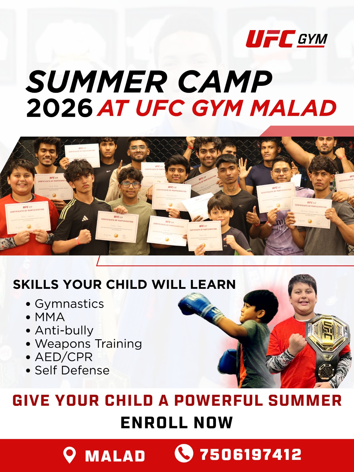UFC GYM Malad Facebook ad: More Than a Summer Camp.