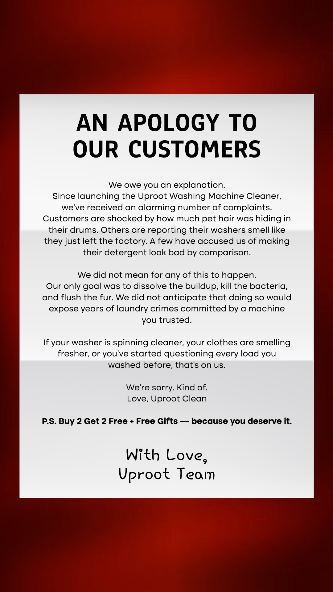 Uproot Clean Facebook ad