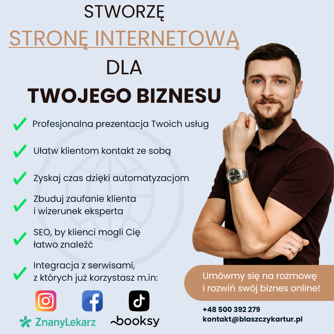 Artur Błaszczyk Web Design - Strony internetowe Facebook ad: Więcej klientów dzięki stronie WWW