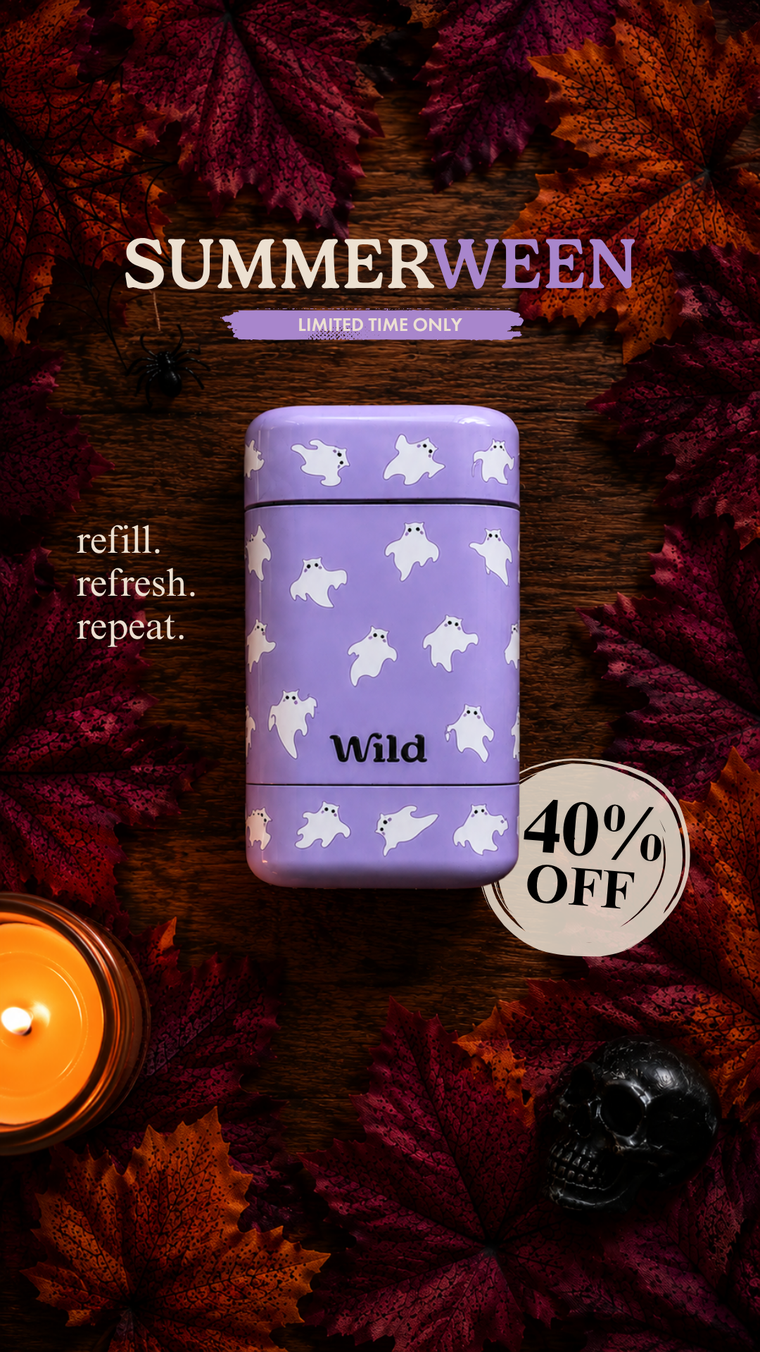 Wild Facebook ad: Get 40% off our Summerween sale!