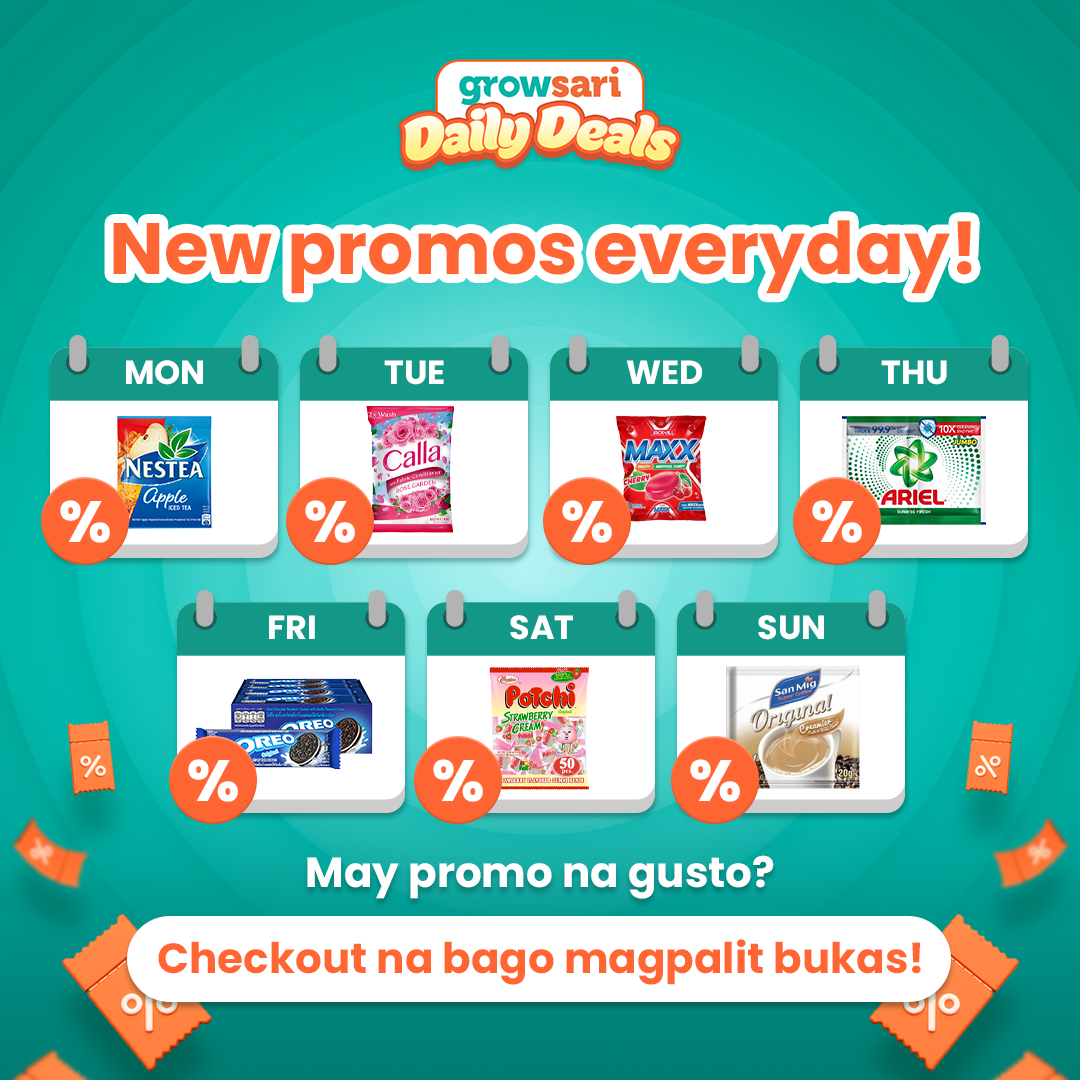 Growsari Daily Deals Facebook ad: Get exclusive promos sa Daily Deals!