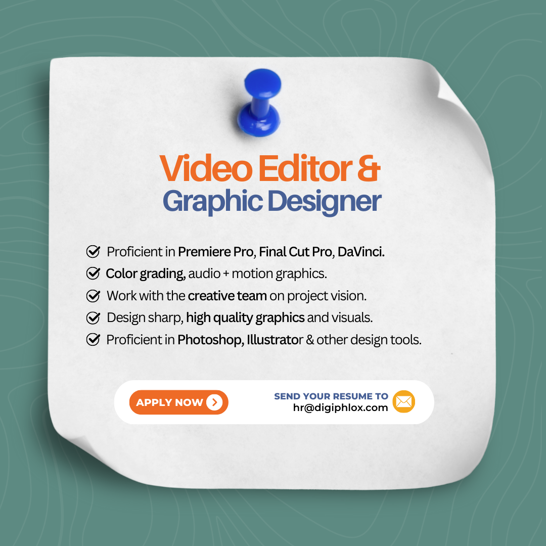 DigiPhlox Facebook ad: Video Editor & Graphic Designer