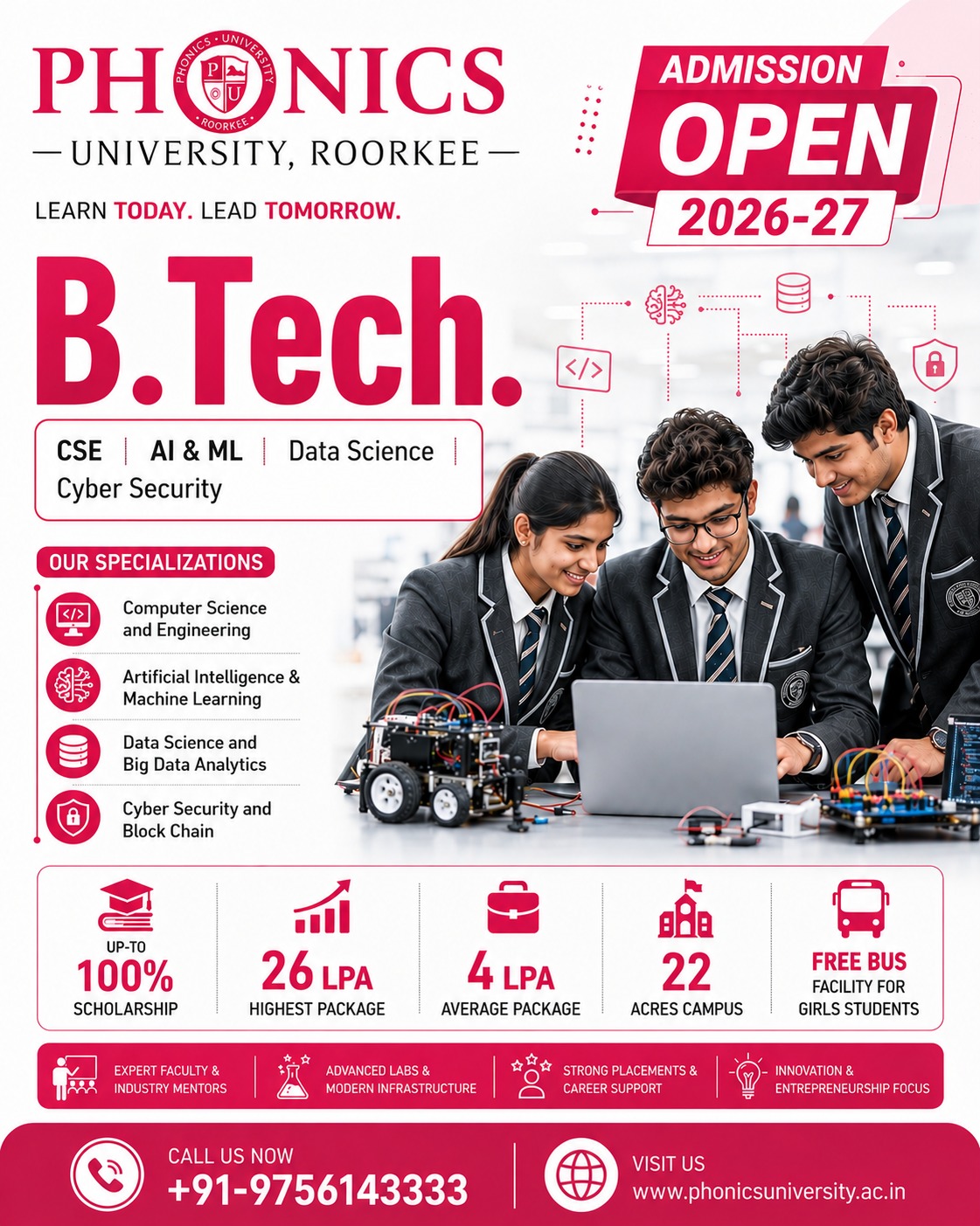 Phonics University, Roorkee Facebook ad: Best Engineering College in North India