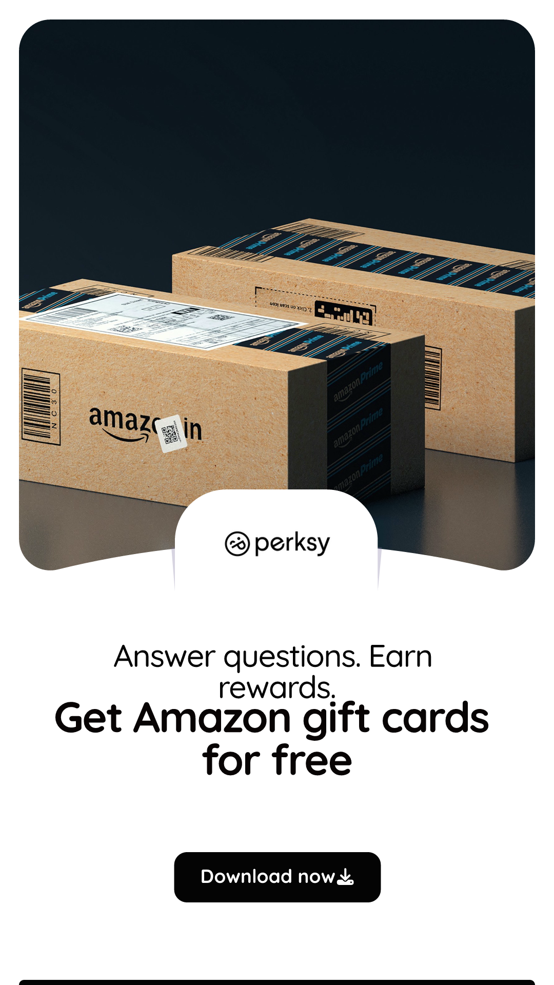Perksy Facebook ad: Answer Questions. Earn Rewards.
