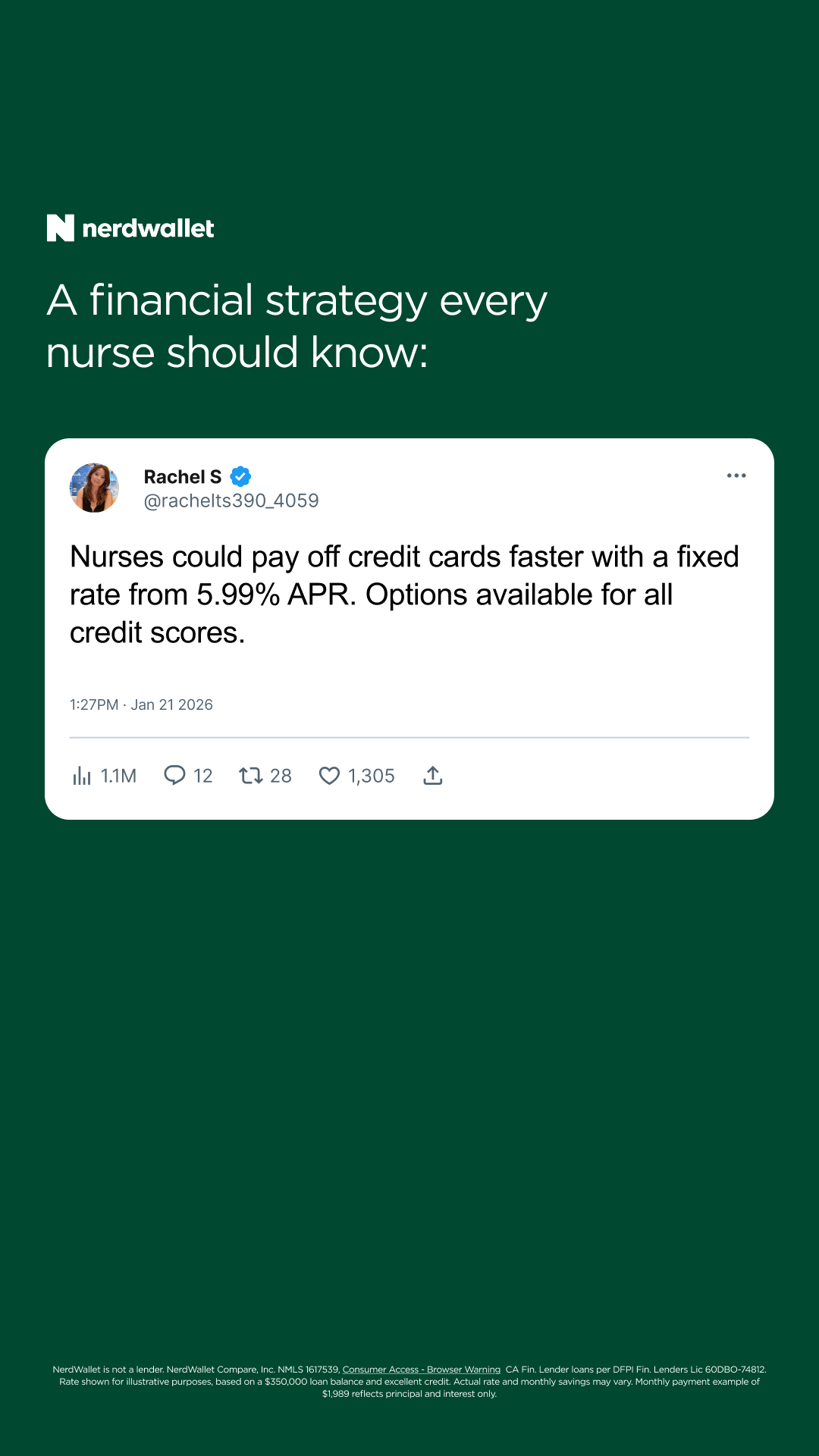 NerdWallet Facebook ad