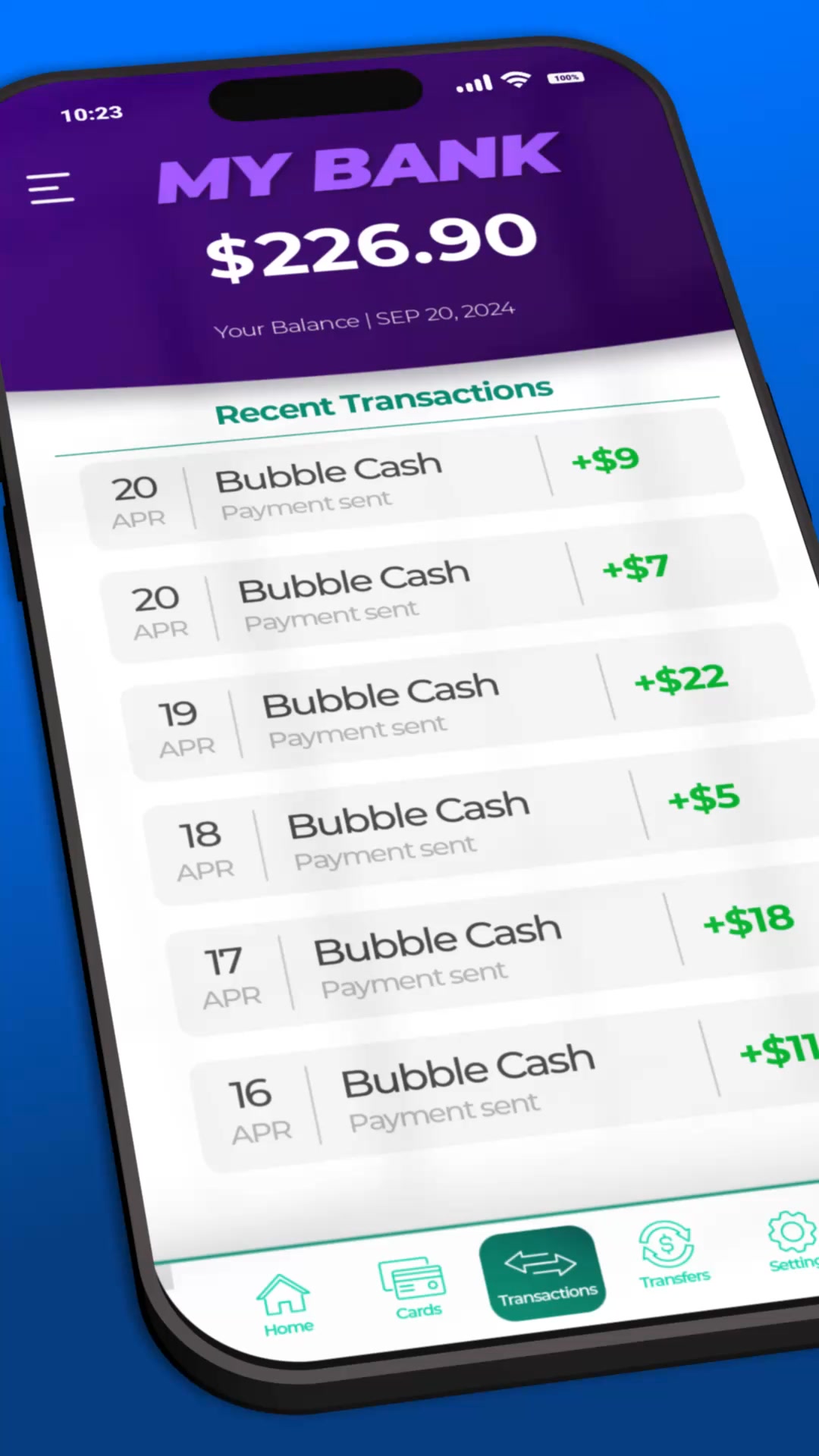 Bubble Cash Facebook ad: Play to EARN