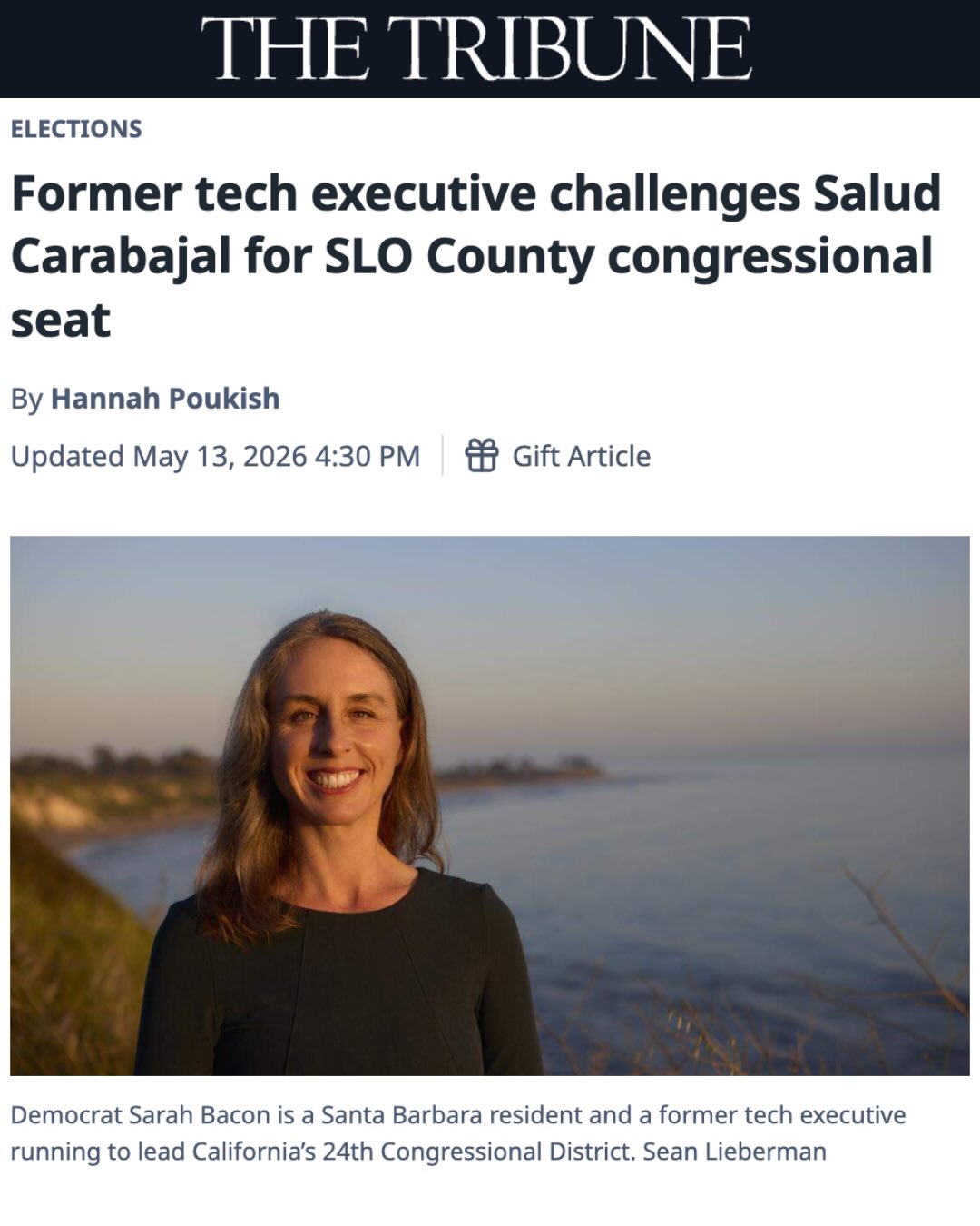 Sarah Bacon for Congress Facebook ad
