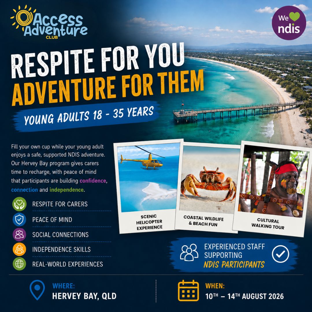 Access Adventure Club Facebook ad: Supported Nature Programs for Young Adults