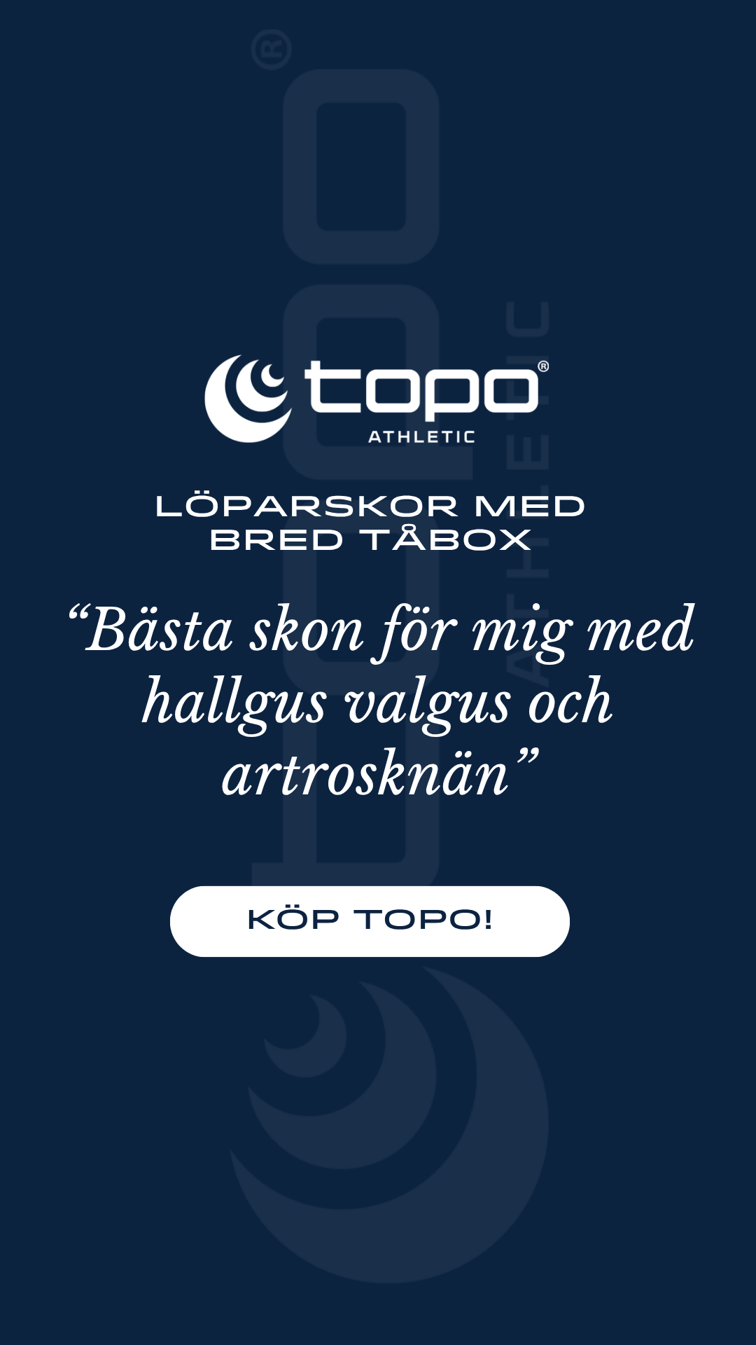 TopoAthletic Sverige Facebook ad: Upplev skillnaden med Topo
