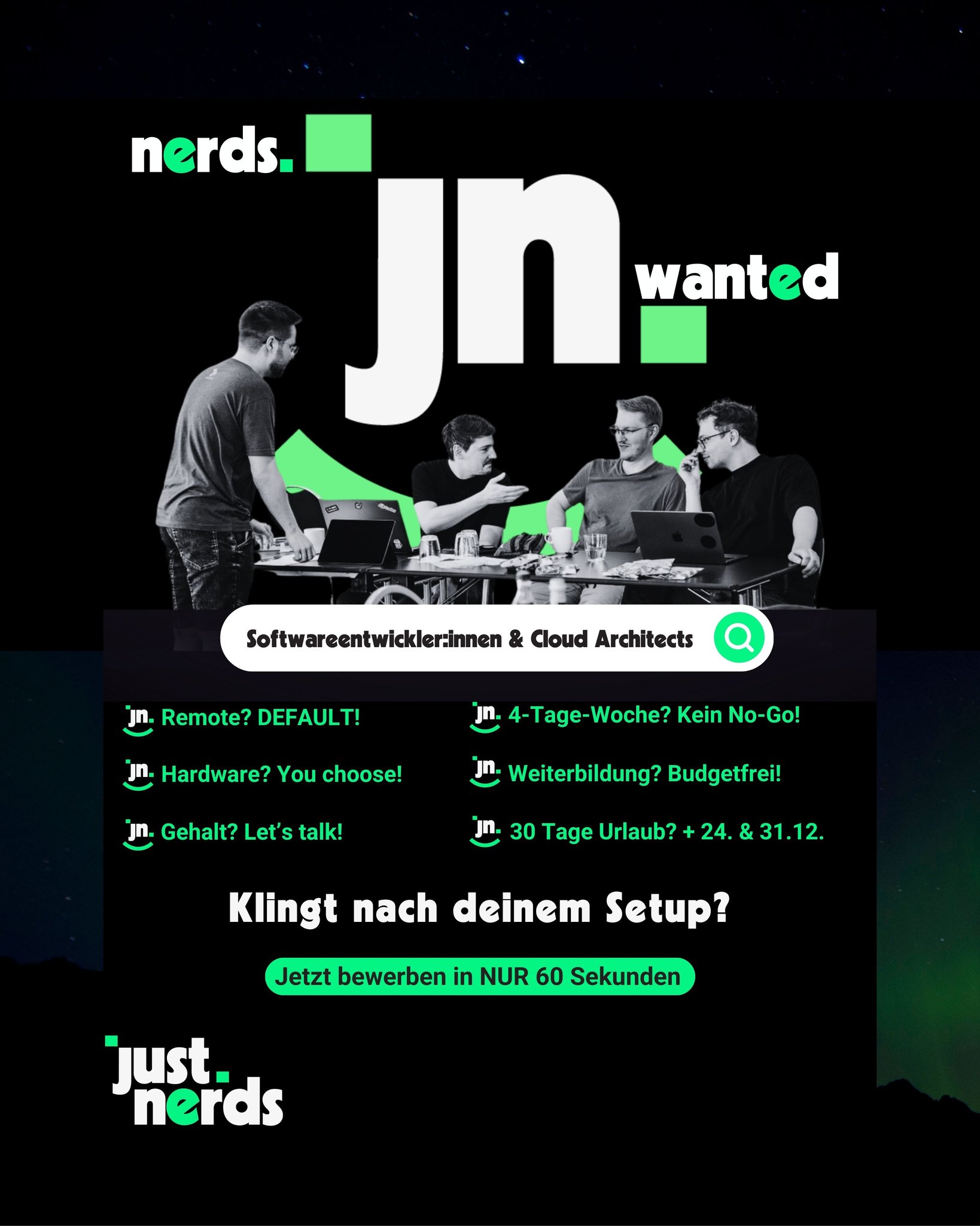 Just.nerds GmbH & Co. KG Facebook ad: Dev Nerds wanted