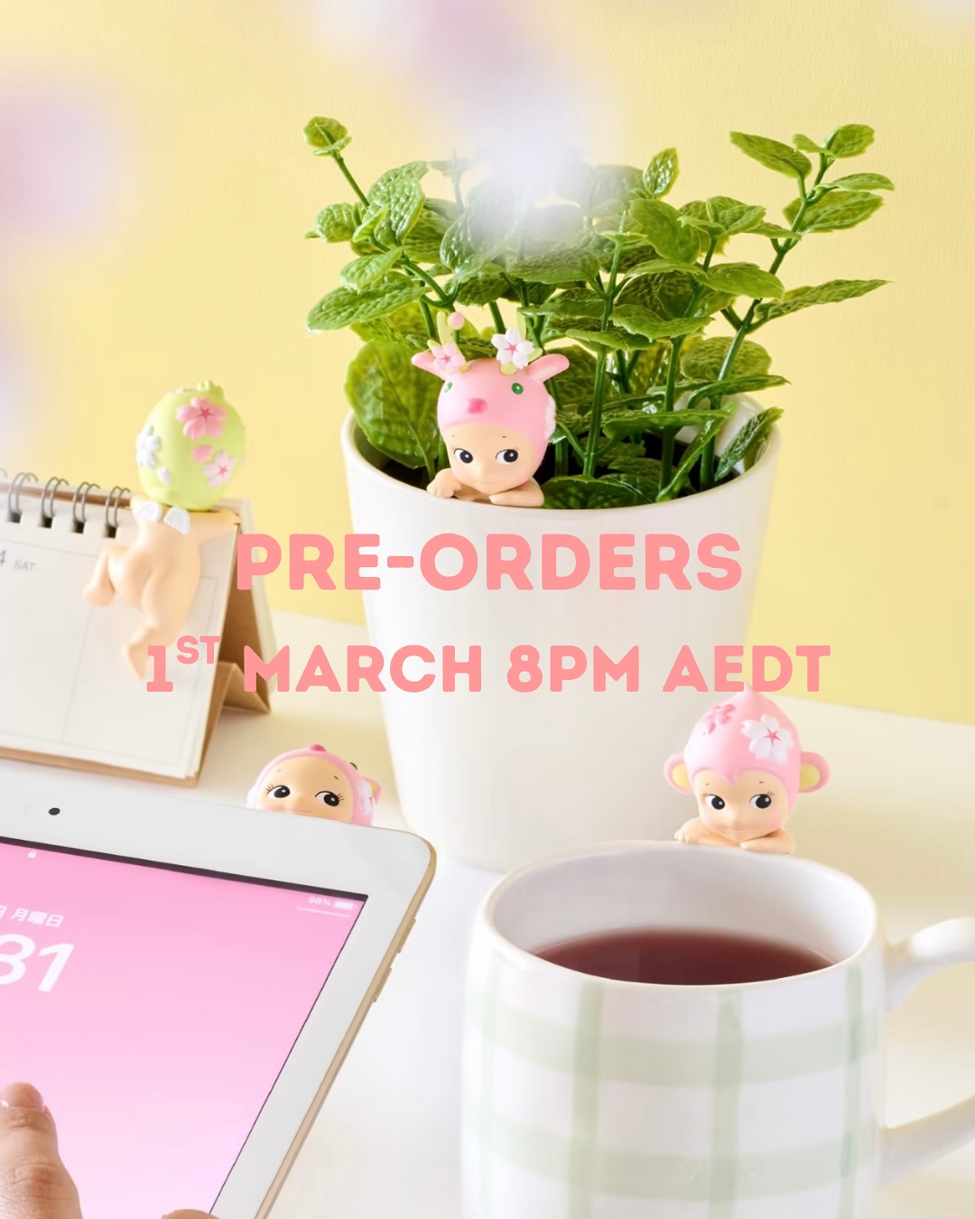 Yore Store Facebook ad: Sonny Angel Cherry Blossom Series Hippers, Pre-Order Release