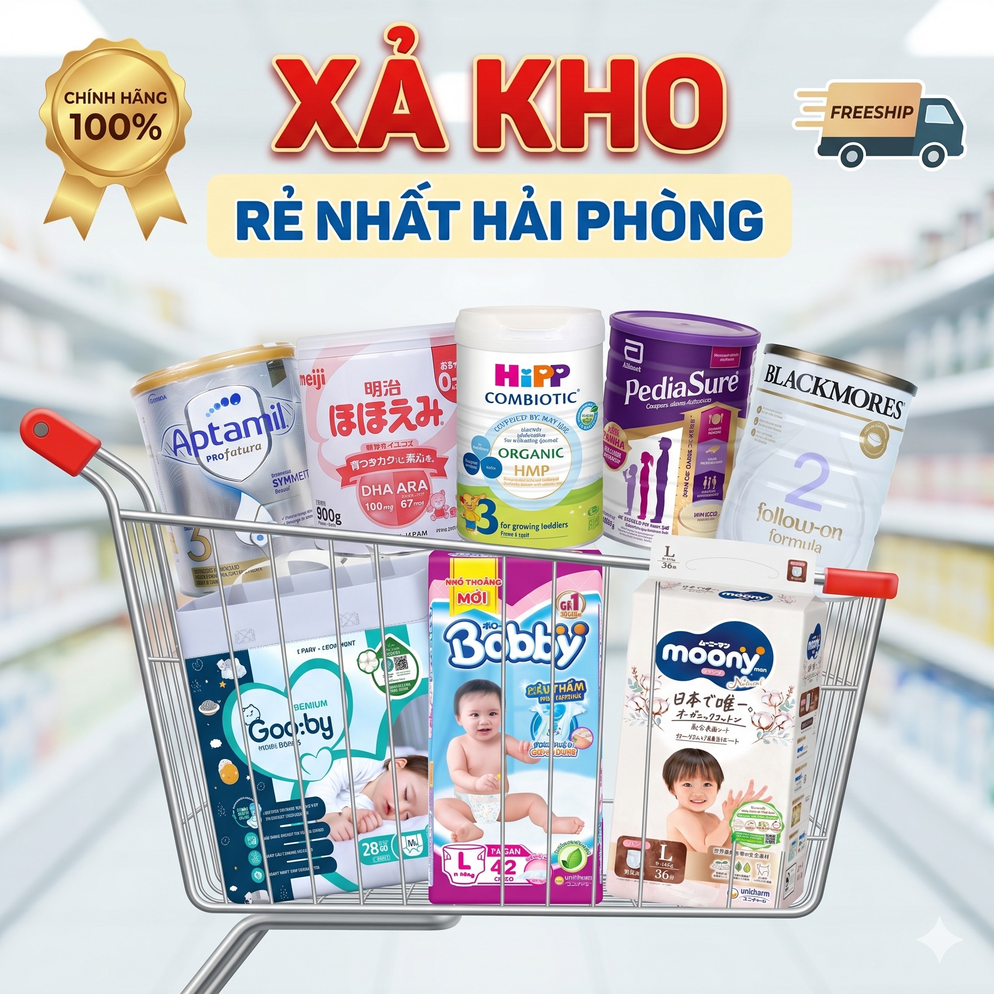 Shop Bé Bụ Bẫm Facebook ad: XẢ KHO BỈM SỮA, RẺ NHẤT HẢI PHÒNG
