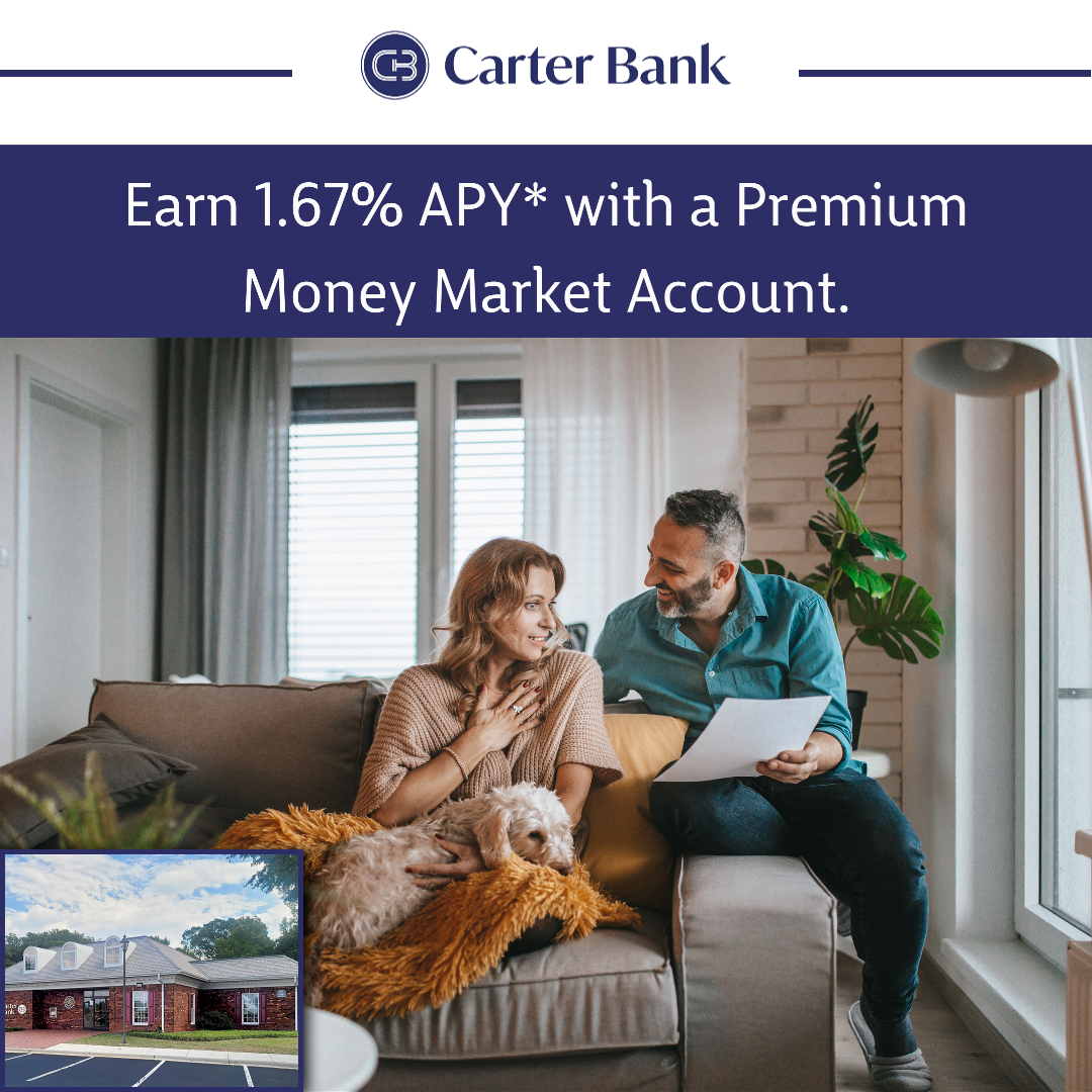 Carter Bank Facebook ad: Earn more interest than you would with most…