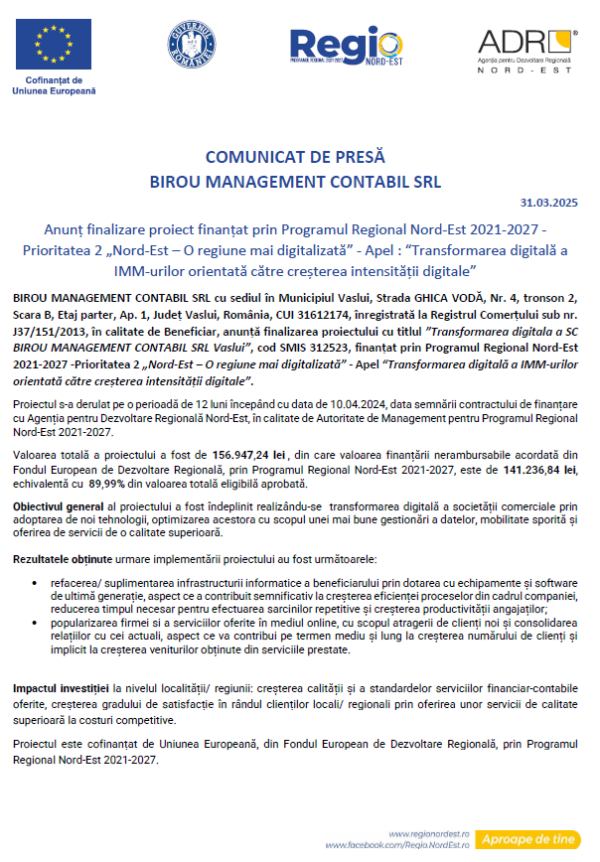 Birou Management Contabil Facebook ad from Apr 7, 2026