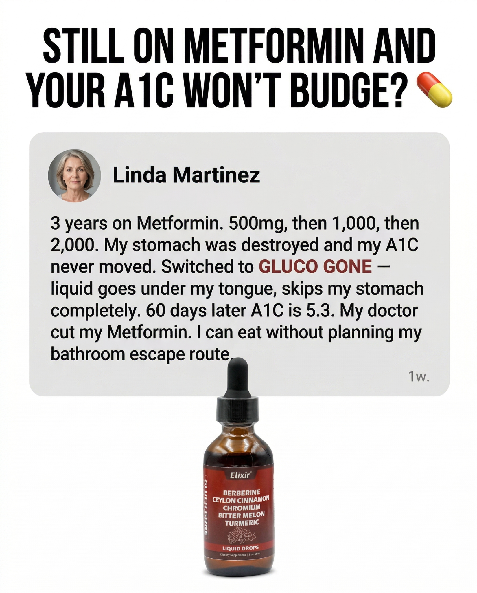 Diabetes reserve for Beginners Facebook ad: Finally. A Blood Sugar Drop That Doesn't Destroy Your Gut.