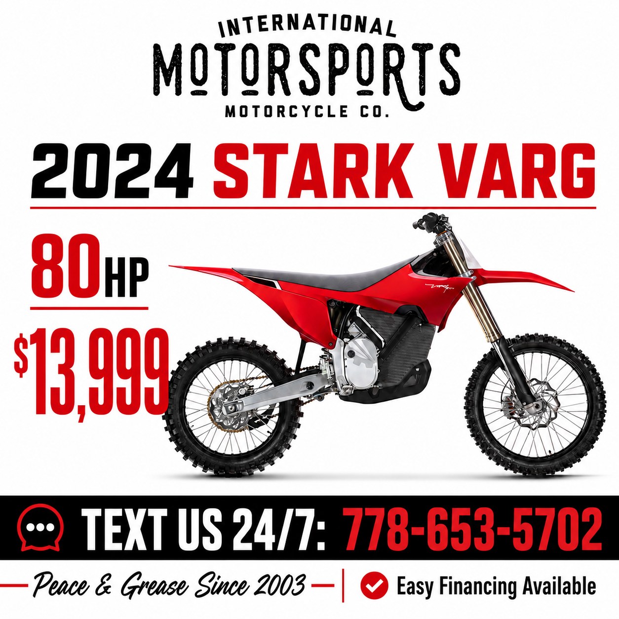 International Motorsports Motorcycle Company Facebook ad