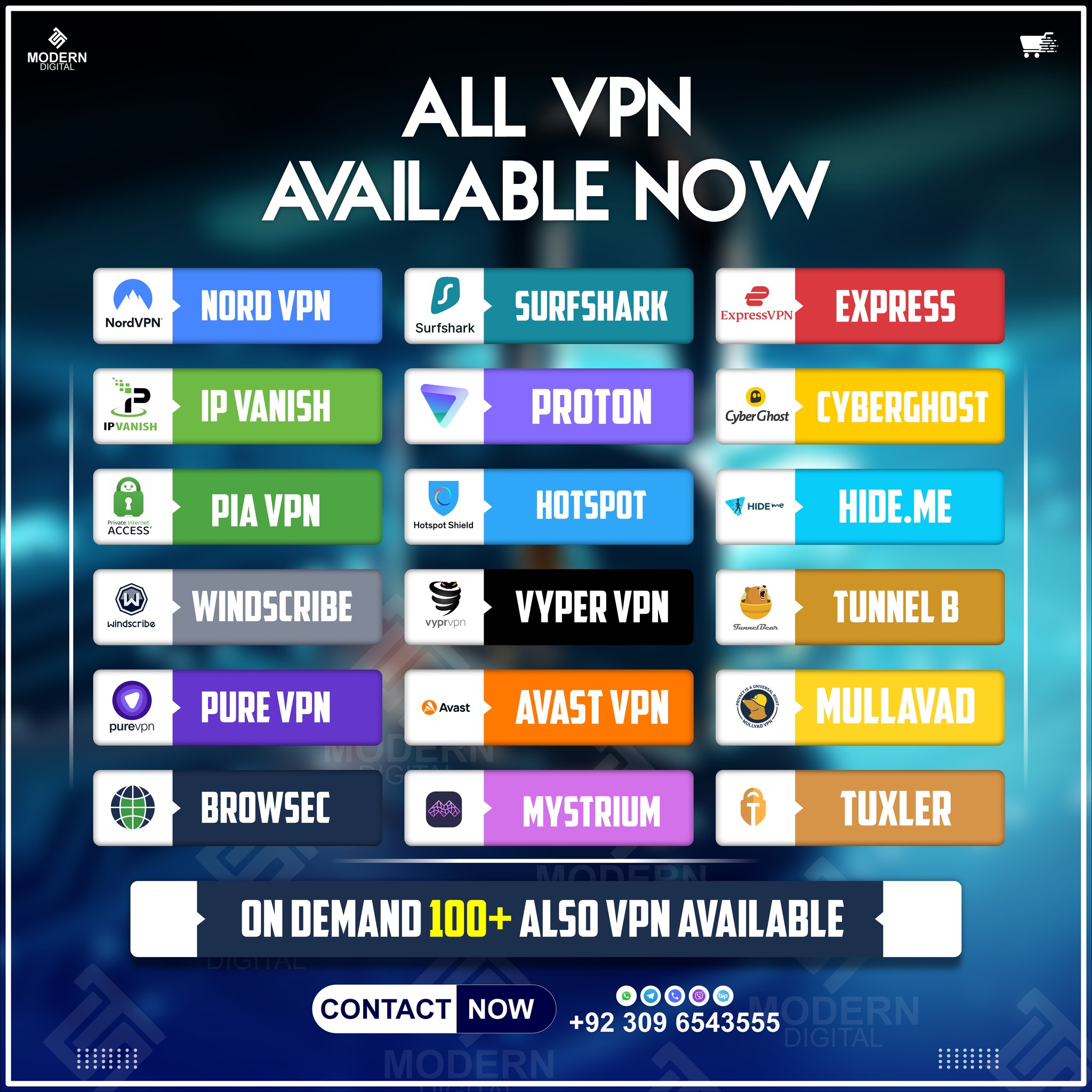 Modern Digital Store Facebook ad: All Paid VPN's Available