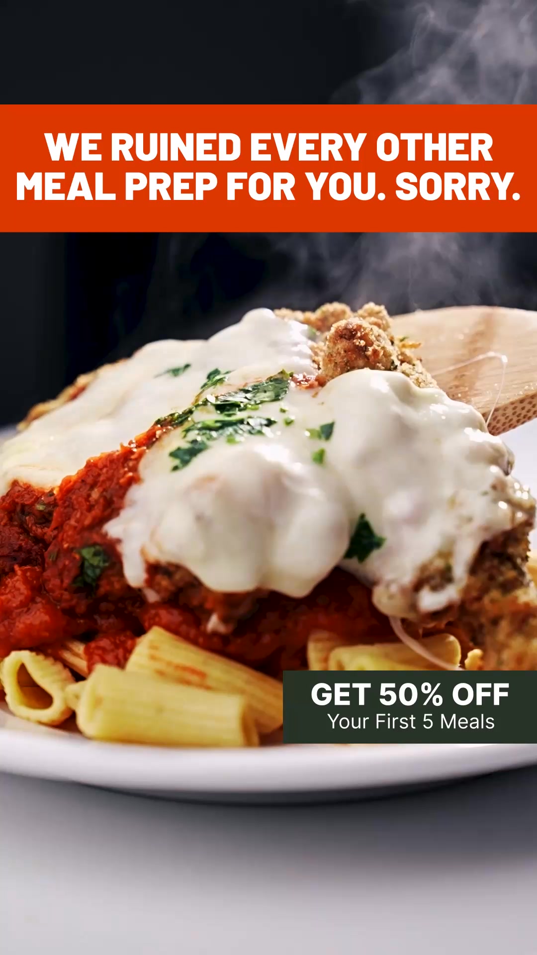 Nutre Meal Plans Facebook ad: Get 50% Off Your First Order of 5 Meals!