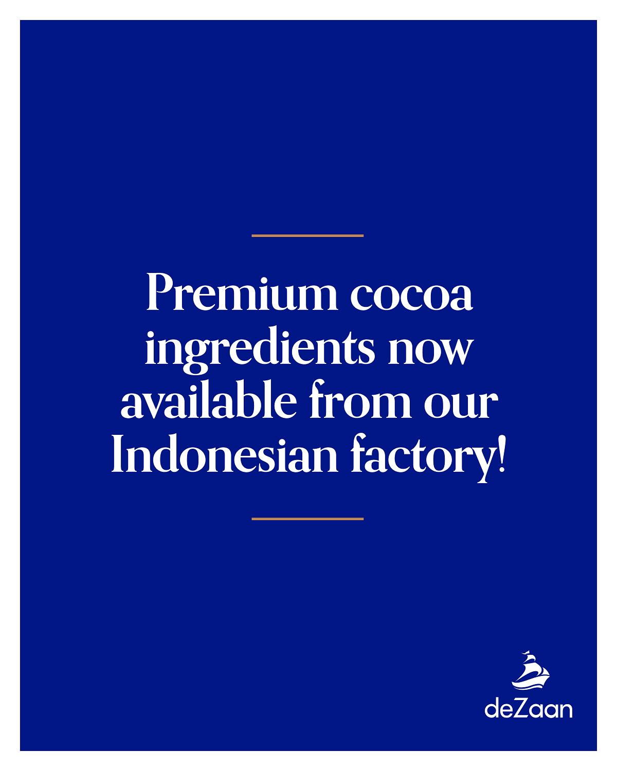 deZaan Facebook ad: Exciting update! deZaan cocoa ingredients are now available…