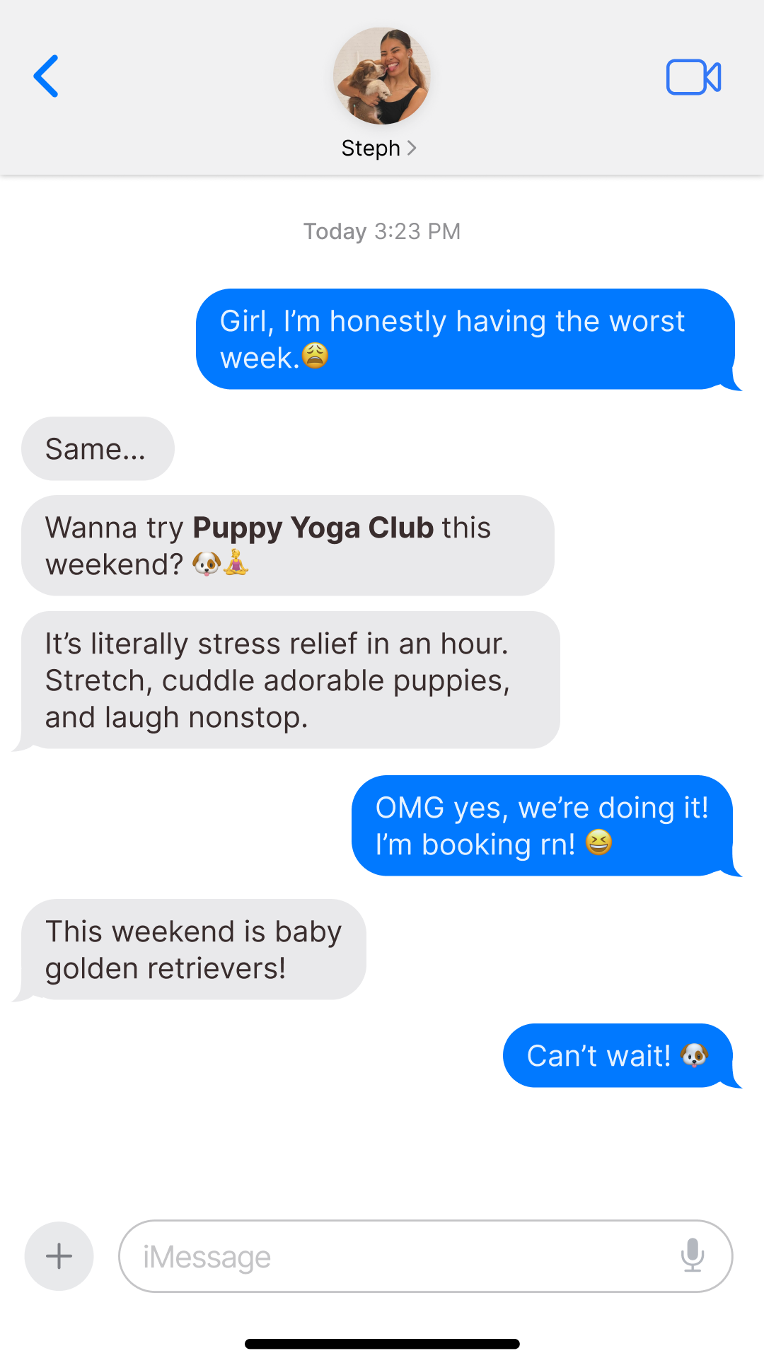Puppy Yoga Club Facebook ad