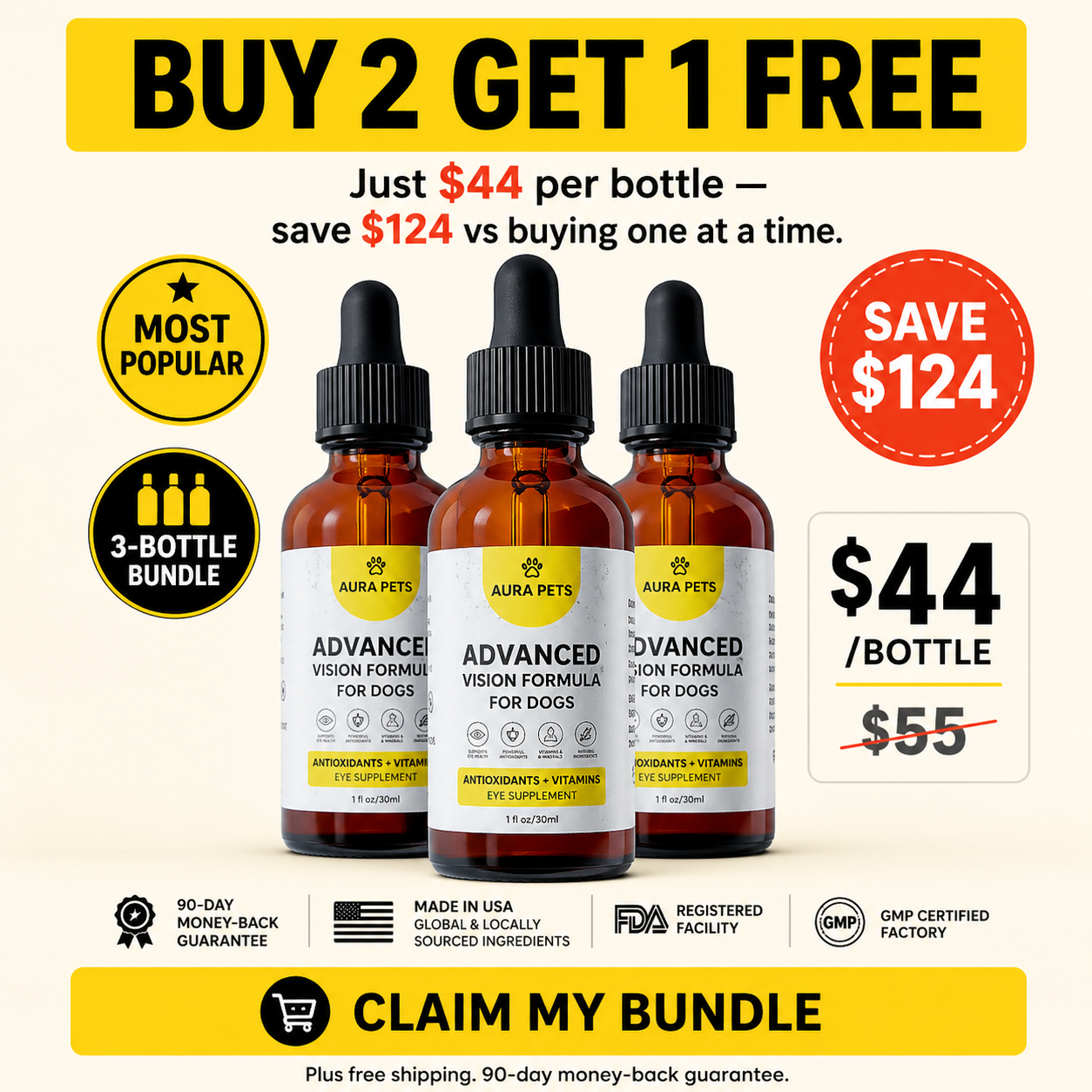AuraPets Vision Essentials Facebook ad