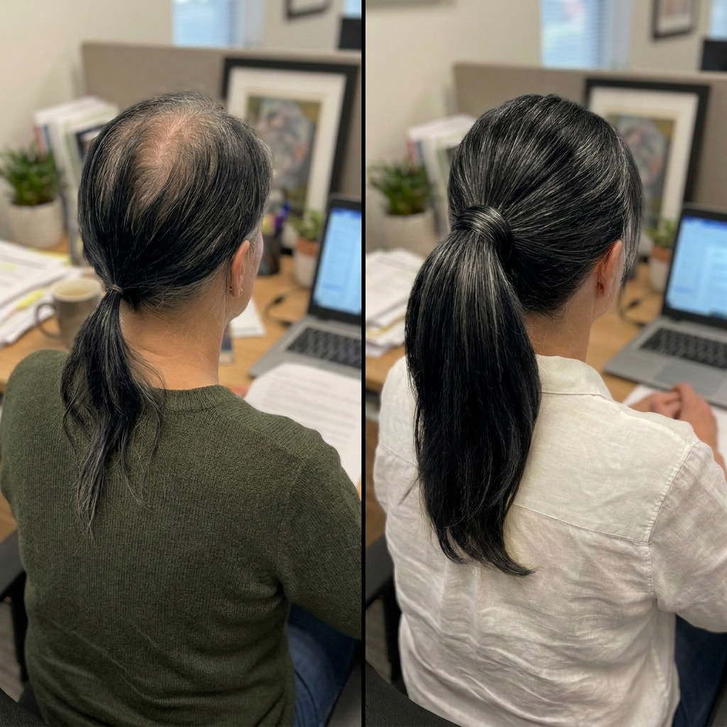 Wellness & Women Facebook ad: Your hair loss isn't aging. It's WORSE.