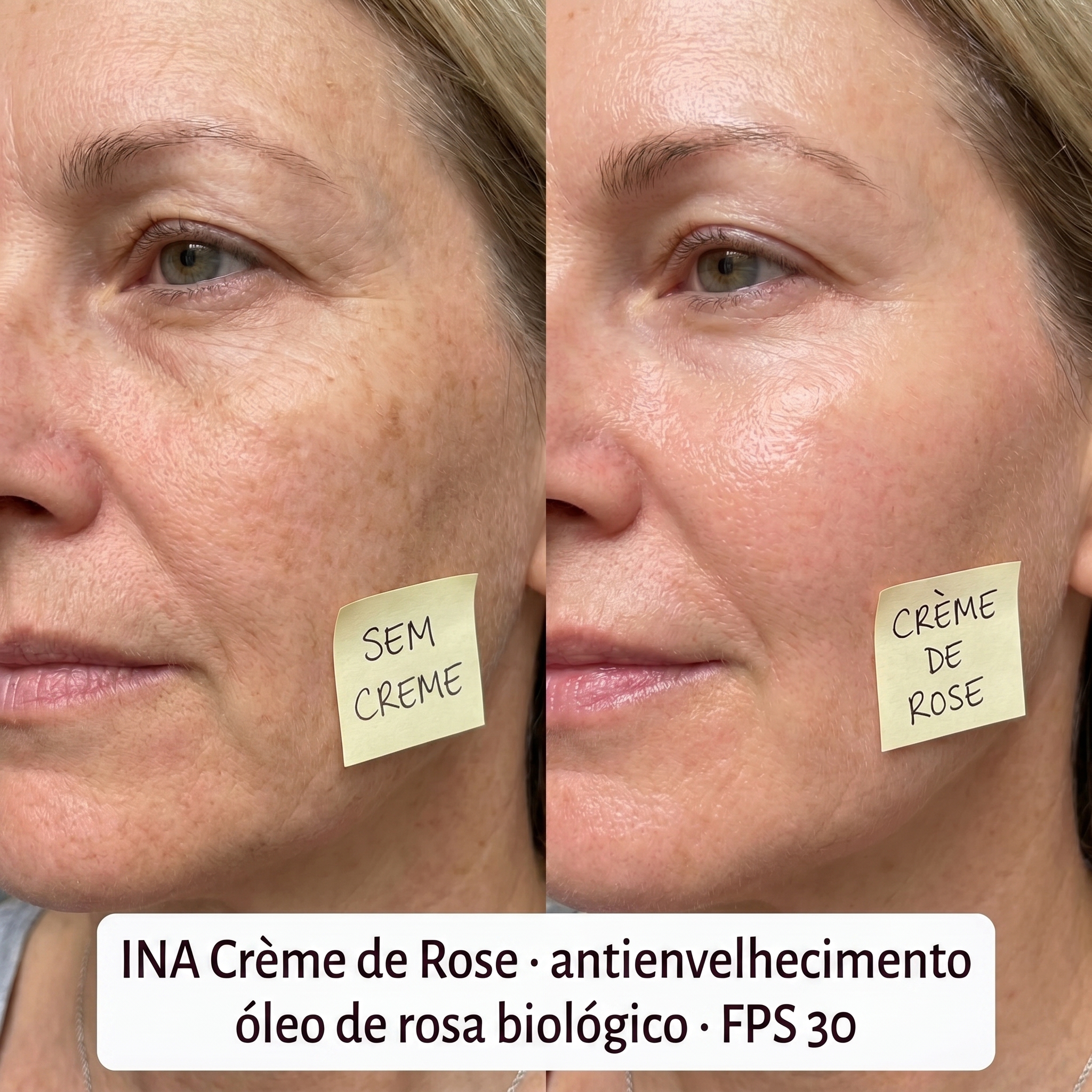InaEssentials.PT - Cosméticos Orgânicos Familiares Facebook ad: Um lado tem creme. Adivinha qual.