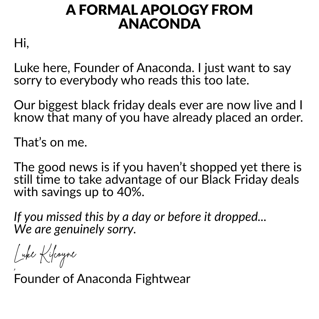 Anaconda Fightwear Facebook ad