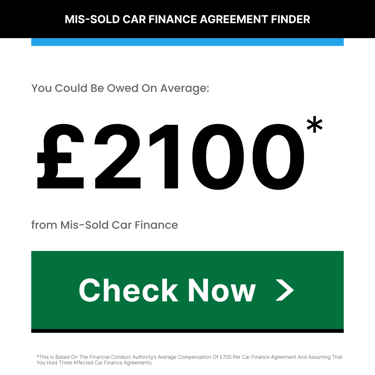 Car Loan Claims Facebook ad: You could claim on average £2,100*