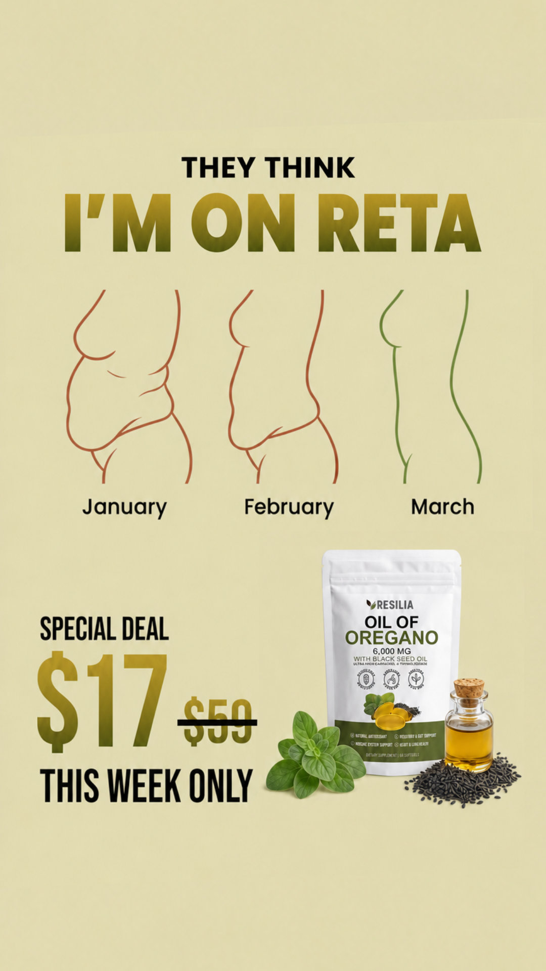 Belly Better Daily Facebook ad: Oregano Oil, Finally Done Right