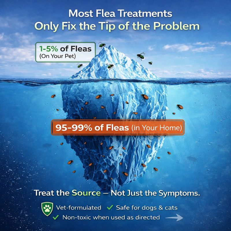 Total Pet Care Veterinary Hospital Facebook ad: Treating Fleas Like a Cold Is Why They Keep Coming Back