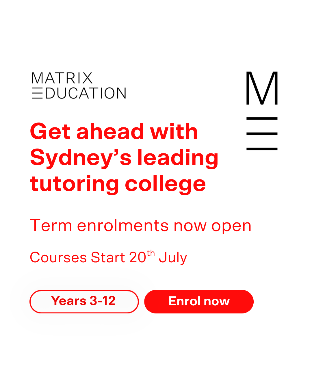 Matrix Education Facebook ad