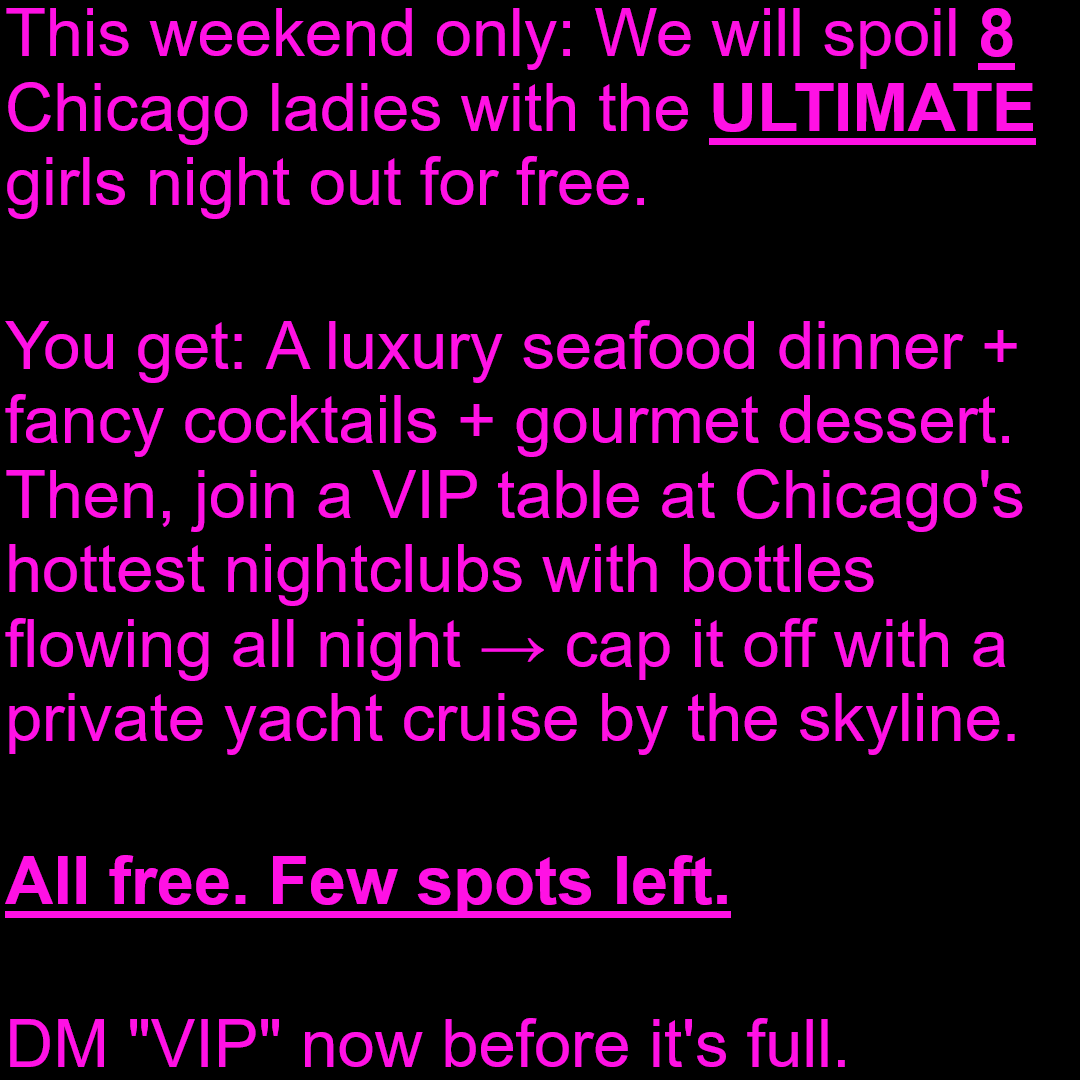 Nightscape Facebook ad: Chicago girls, this is your invite!