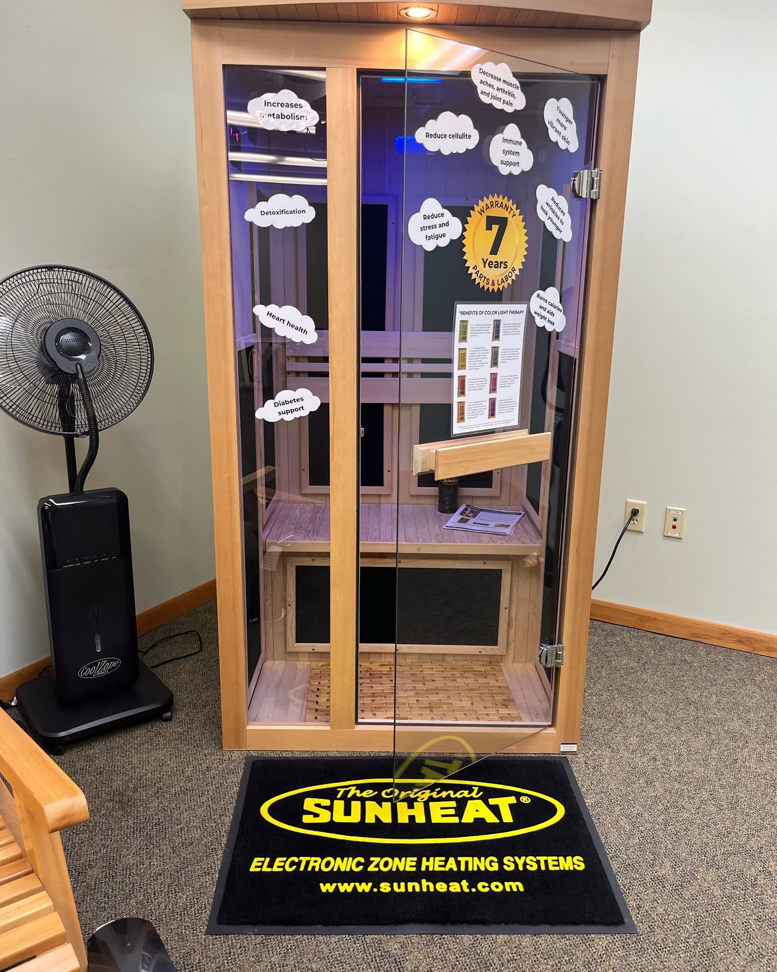 Ray Beam Facebook ad: NEW SUNHEAT 1-Person Contemporary FAR Infrared Sauna - 7…